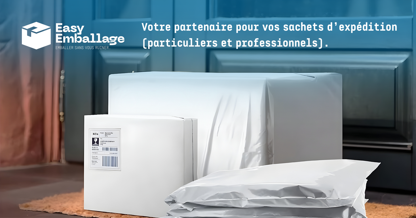 Pochettes expéditions - 500 pièces - Format XL : 40x55cm (avec rabat) 60 microns