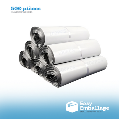 Pochettes expéditions - 500 pièces - Format XL : 40x55cm (avec rabat) 60 microns