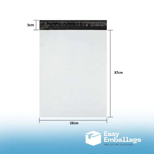 Pochettes expéditions - 100 pièces - Format L : 28x42cm (avec rabat) 55 microns