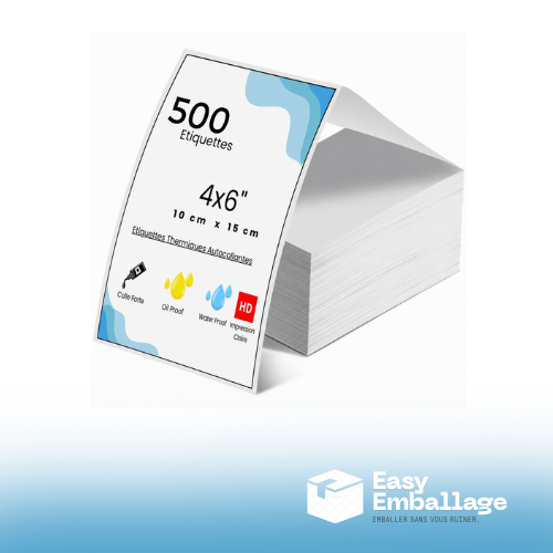 Etiquettes Autocollantes Thermiques 10x15cm (4x6") - Paquet de 500
