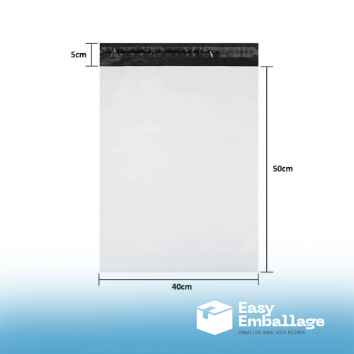 Pochettes expéditions - 100 pièces - Format XL : 40x55cm (avec rabat) 60 microns